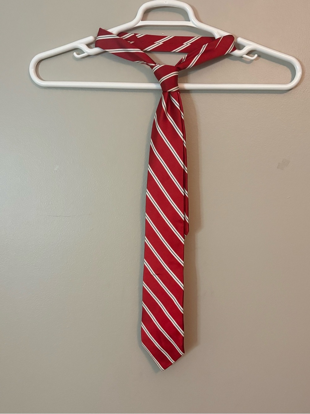 U.S. Polo Assn. Red Diagonal Stripe Men's Tie 100% Silk
